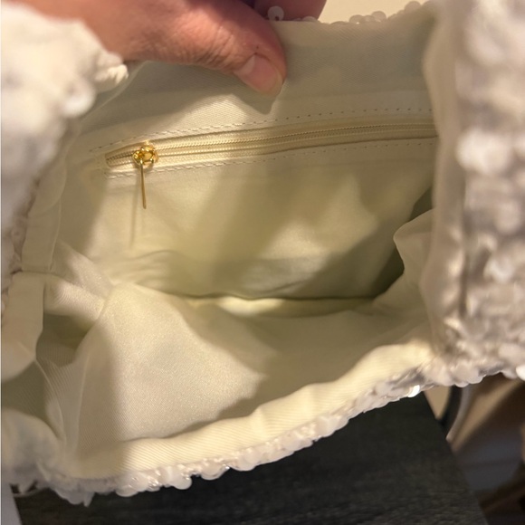Paillette White Sequin Bag By Anthropologie NWT - Picture 3 of 5